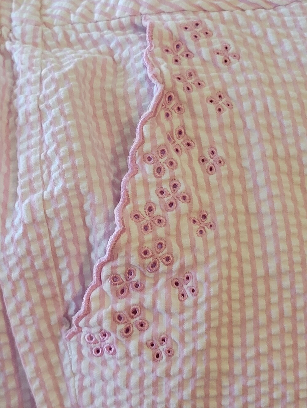 Susan Graver Pink Seersucker Bermuda Shorts